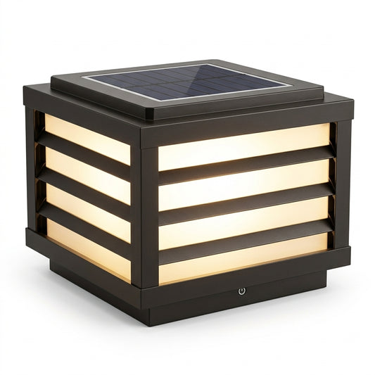 Modern Square Grid LED Pillar Light