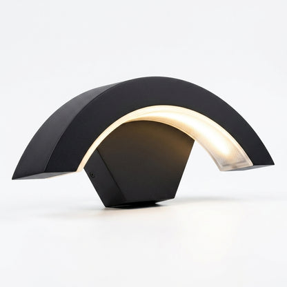 Curved Glow Black Outdoor Wall Light