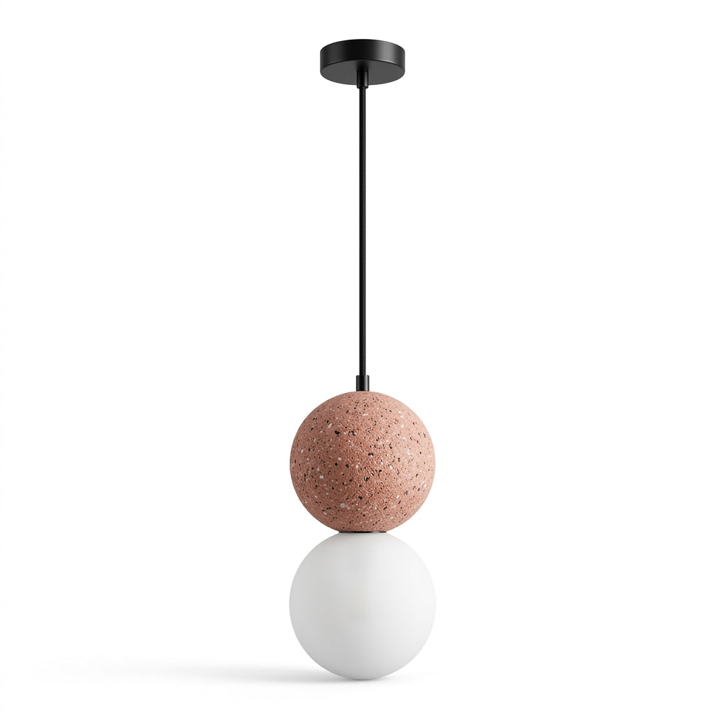 Glass Globe Pendant Light Stone Top
