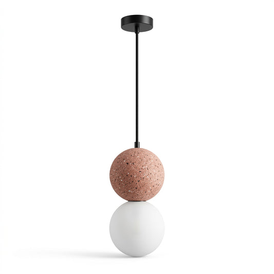 Glass Globe Pendant Light Stone Top