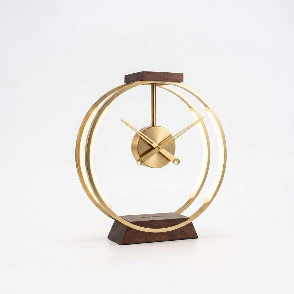 LED Ring Table Lamp Clock Wireless Charger