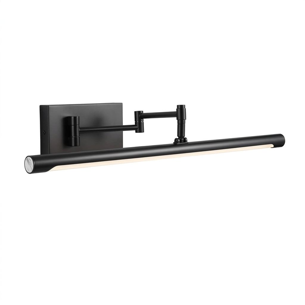 Modern Black Vanity Light Bar with Adjustable Swing Arms