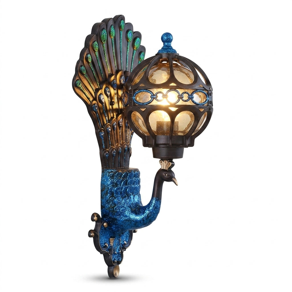Peacock Outdoor Wall Sconce