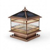 Vintage Brass Solar Pillar Light