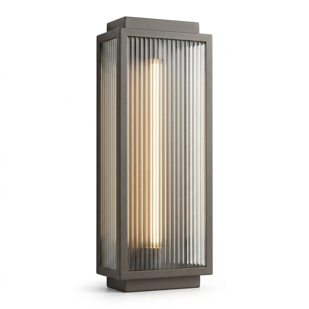 Reeded Glass Outdoor Wall Light