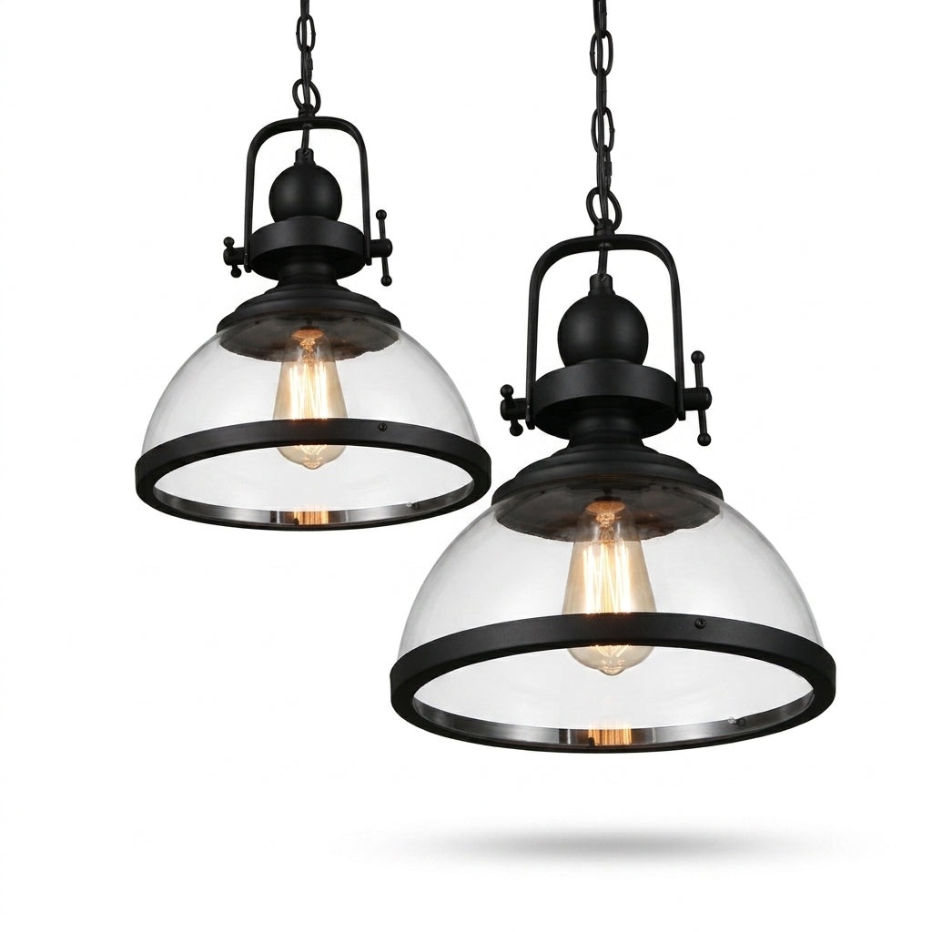 Retro Industrial Glass Pendant Lamp