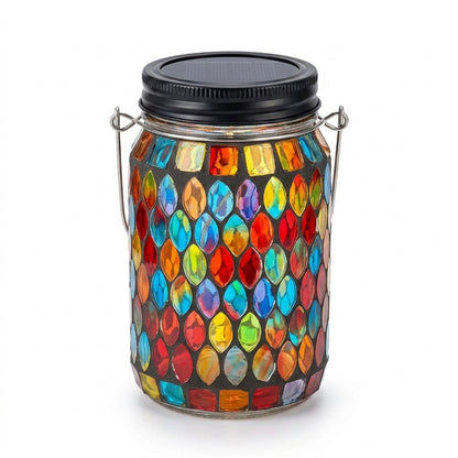 Vibrant Solar Glass Mosaic Cup Lamp