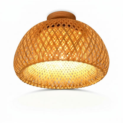 BambooGlow Handwoven Ceiling Light