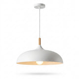 Dome Pendant Light Wood Accent