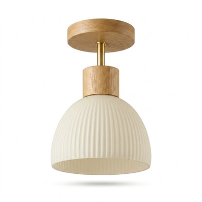 Kaelune Wood Glass Ceiling Light