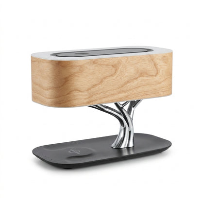 LED Table Lamp Wood Speaker Wireless Charger