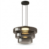 Layered Smoked Glass Pendant Light