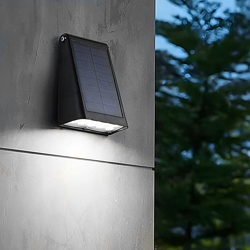 Modern Black Outdoor Wall Sconce - Solar LED Fixture with Adjustable Panel for Efficient Outdoor Lighting 2