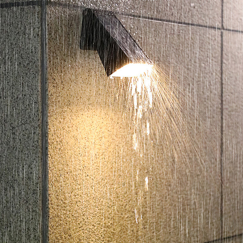 Modern Black Outdoor Wall Sconce - Solar LED Fixture with Adjustable Panel for Efficient Outdoor Lighting 7