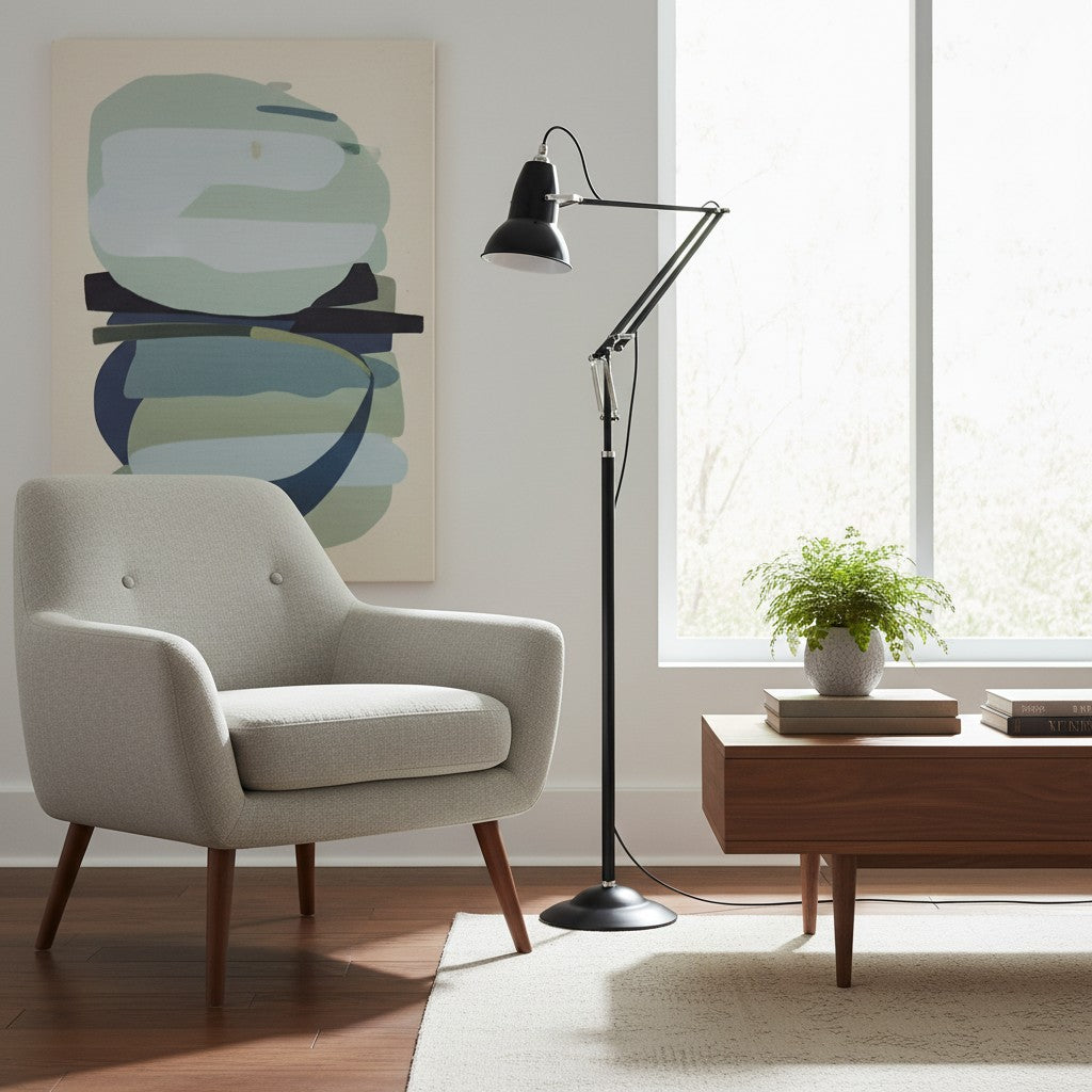 Industrial Adjustable Black Floor Lamp with Modern Design – Stylish Lighting Solution for Living Room 8