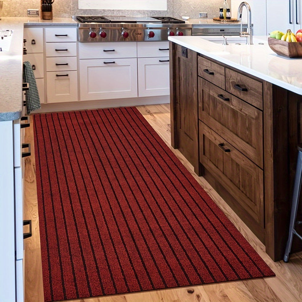 Stripe-Patterned Hallway Runner Rug - Non-Slip, Durable Design for Safety and Style 2