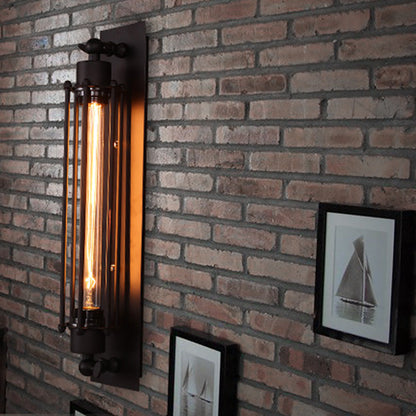 Retro Industrial Wall Sconce - Black Iron Lamp with Warm LED Light for Cozy Ambiance 6