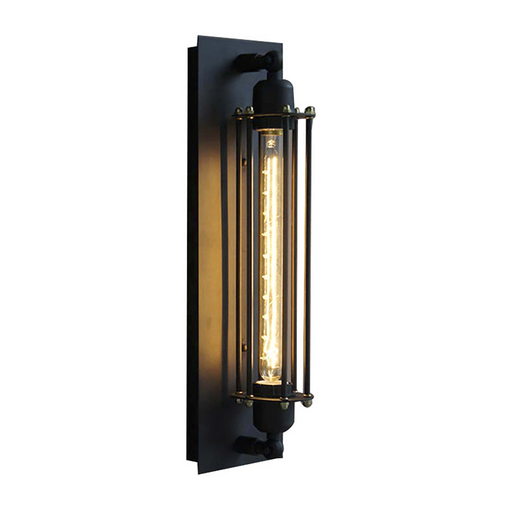Retro Industrial Wall Sconce - Black Iron Lamp with Warm LED Light for Cozy Ambiance 8