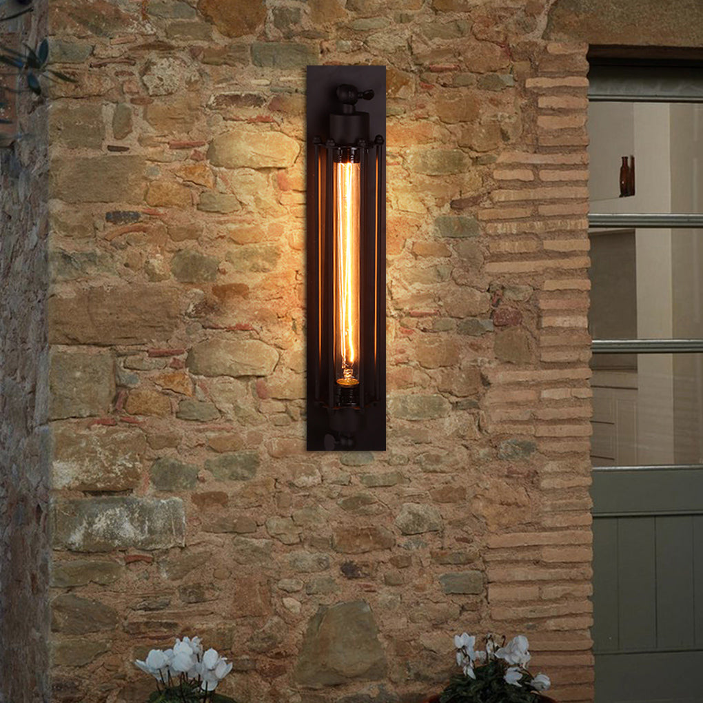 Retro Industrial Wall Sconce - Black Iron Lamp with Warm LED Light for Cozy Ambiance 7