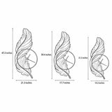 Artistic Feather LED Wall Lamp - USB Rechargeable Acrylic Clock Light for Ambient Illumination 9