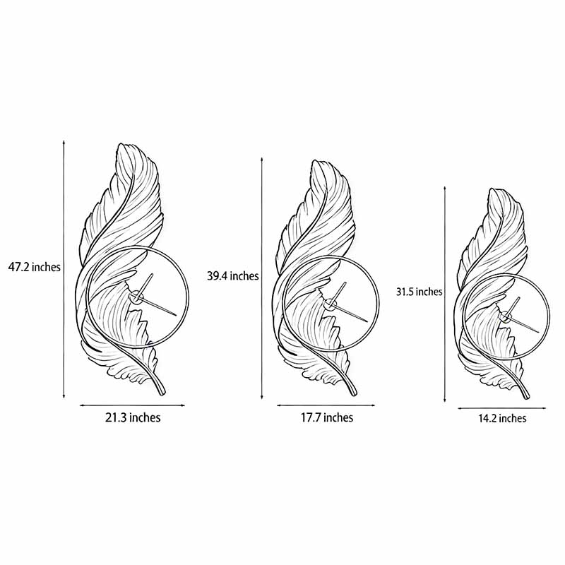 Artistic Feather LED Wall Lamp - USB Rechargeable Acrylic Clock Light for Ambient Illumination 9