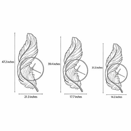 Artistic Feather LED Wall Lamp - USB Rechargeable Acrylic Clock Light for Ambient Illumination 9