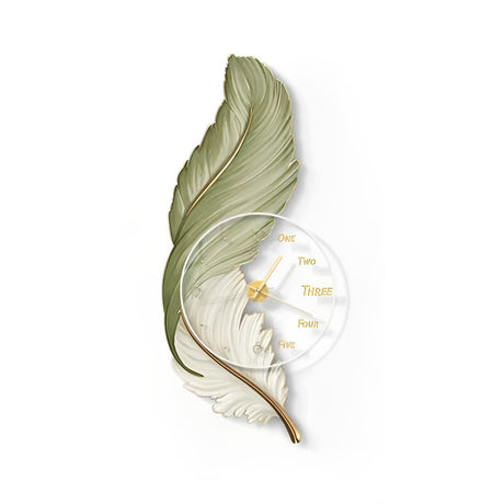 Artistic Feather LED Wall Lamp - USB Rechargeable Acrylic Clock Light for Ambient Illumination 6