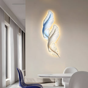 Feather Glow Wall Lamp - Backlit Feather Art with Remote Control for Cozy Ambiance 1