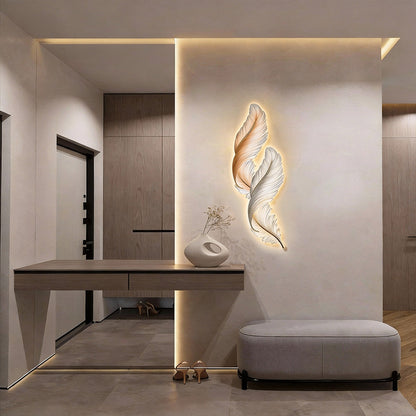 Feather Glow Wall Lamp - Backlit Feather Art with Remote Control for Cozy Ambiance 8