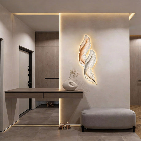 Feather Glow Wall Lamp - Backlit Feather Art with Remote Control for Cozy Ambiance 8