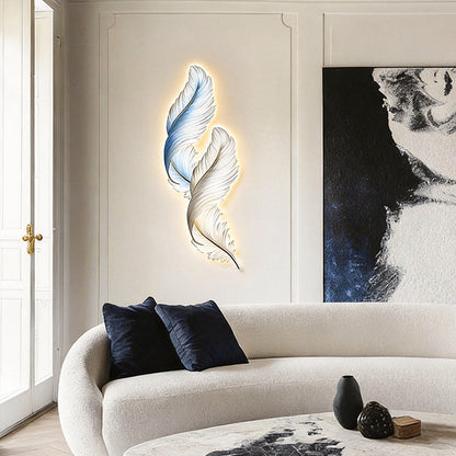 Feather Glow Wall Lamp - Backlit Feather Art with Remote Control for Cozy Ambiance 7