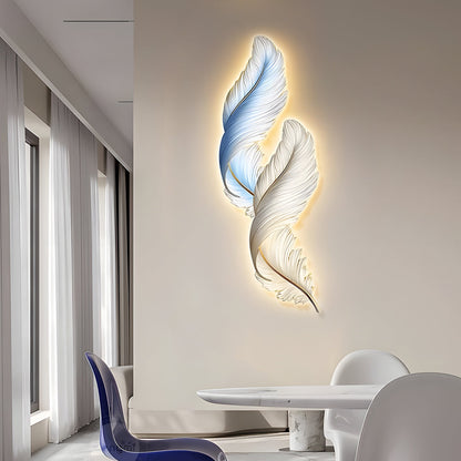 Feather Glow Wall Lamp - Backlit Feather Art with Remote Control for Cozy Ambiance 2