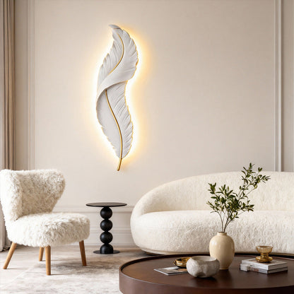 Feather Wall Light - Modern Resin Wall Sconce with Dimmable LED & Three Color Options for Artistic Ambiance 8