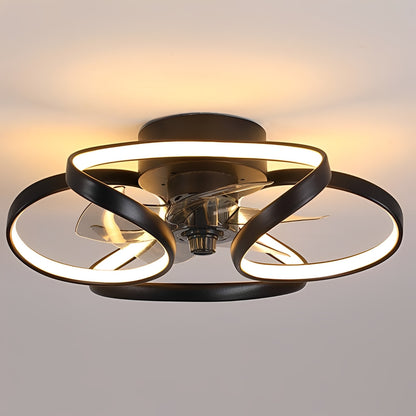 Floral Flush Mount Ceiling Fan with Dimmable LED Light – Modern Design for Elegant Home Comfort 4