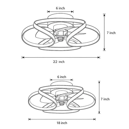 Floral Flush Mount Ceiling Fan with Dimmable LED Light – Modern Design for Elegant Home Comfort 15