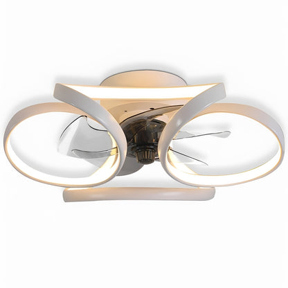 Floral Flush Mount Ceiling Fan with Dimmable LED Light – Modern Design for Elegant Home Comfort 9