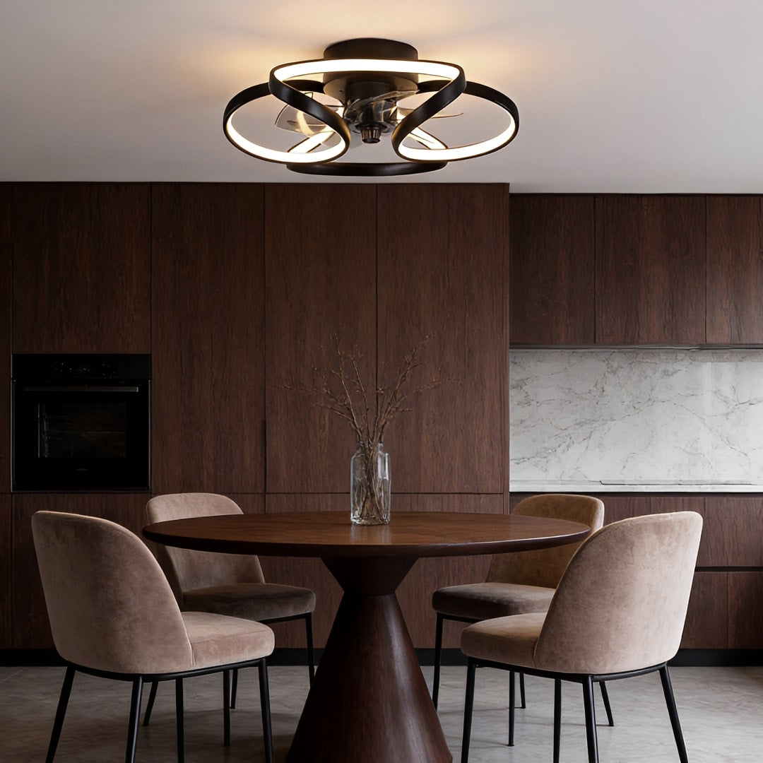 Floral Flush Mount Ceiling Fan with Dimmable LED Light – Modern Design for Elegant Home Comfort 13