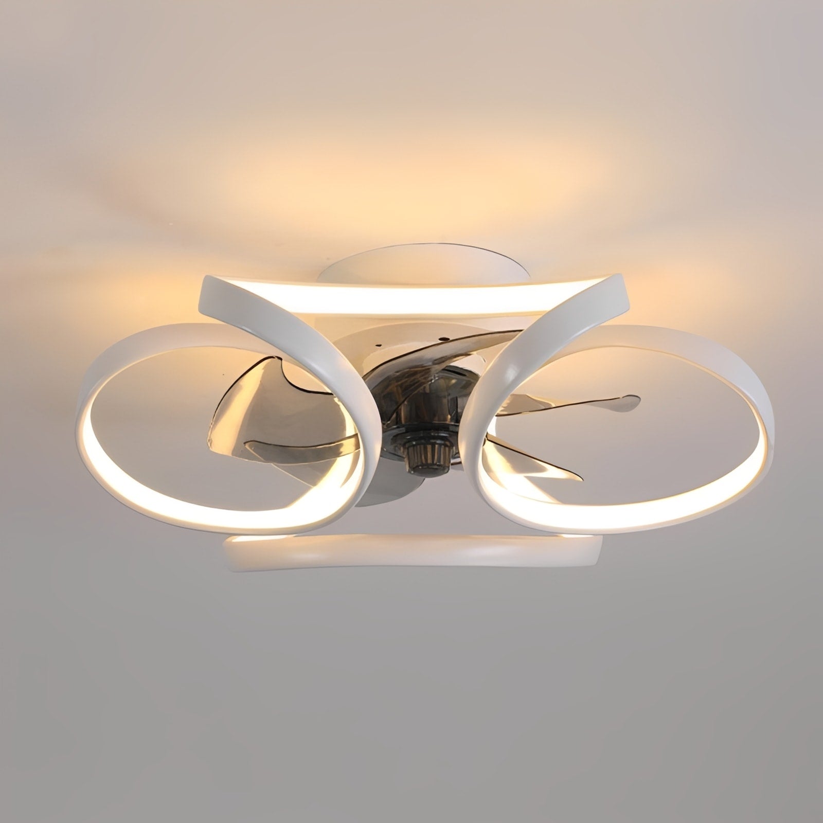 Floral Flush Mount Ceiling Fan with Dimmable LED Light – Modern Design for Elegant Home Comfort 6