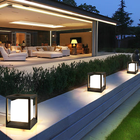 Sleek Garden Pedestal Lights - Waterproof LED Lighting with Dual Power Options for Modern Outdoor Spaces 1