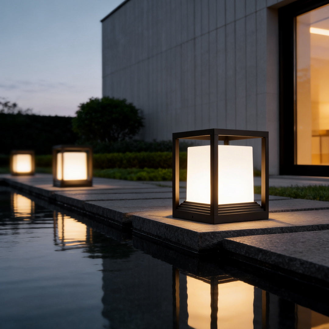 Sleek Garden Pedestal Lights - Waterproof LED Lighting with Dual Power Options for Modern Outdoor Spaces 10