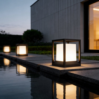 Sleek Garden Pedestal Lights - Waterproof LED Lighting with Dual Power Options for Modern Outdoor Spaces 10