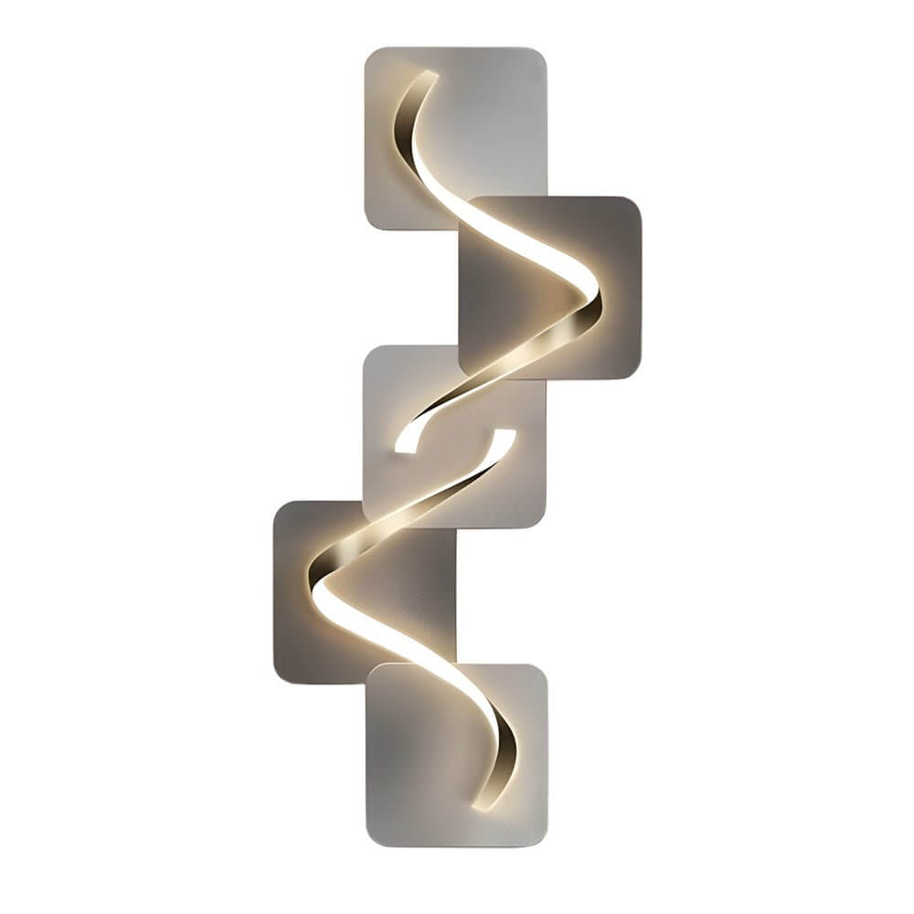 Wave Pattern LED Wall Sconce - Modern Geometric Wall Light with USB Power for Cozy Ambiance 15