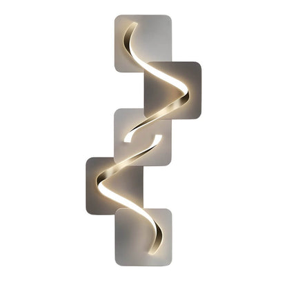 Wave Pattern LED Wall Sconce - Modern Geometric Wall Light with USB Power for Cozy Ambiance 15
