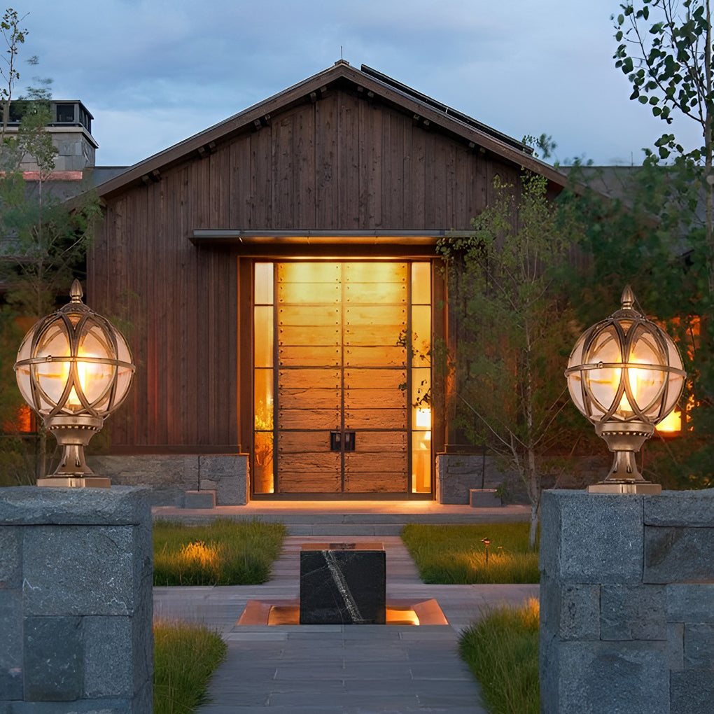 Elegant Globe Outdoor Lamp with Waterproof Design & E27 Socket – Stylish Garden Lights for Courtyard and Pathway Illumination 3