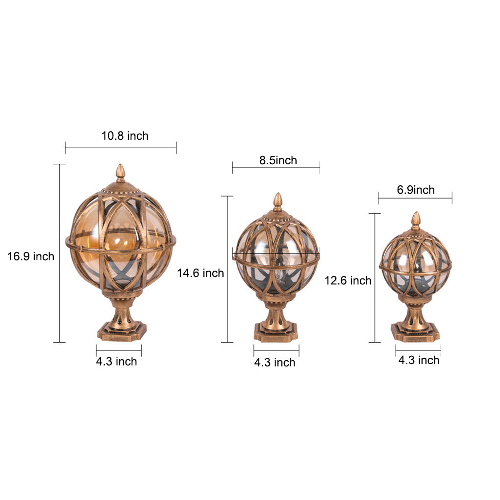 Elegant Globe Outdoor Lamp with Waterproof Design & E27 Socket – Stylish Garden Lights for Courtyard and Pathway Illumination 6