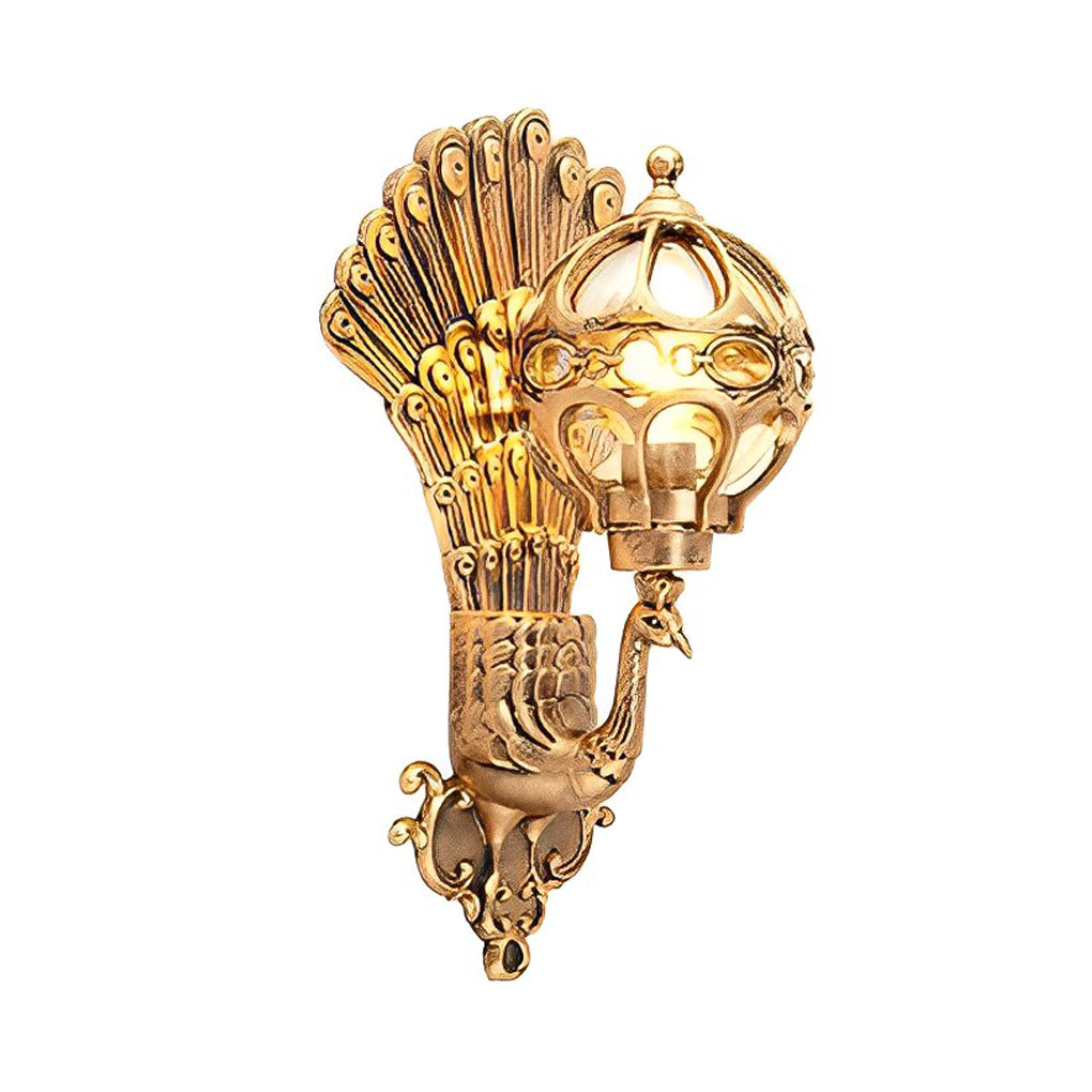 Peacock Inspired Outdoor Wall Sconce - Vintage Aluminum Light Fixture with IP55 Protection 11