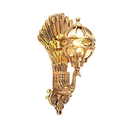 Peacock Inspired Outdoor Wall Sconce - Vintage Aluminum Light Fixture with IP55 Protection 11
