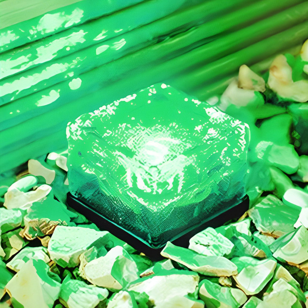 Crystal Glow Solar Step Light - Modern Outdoor Ice Cube Lights with Four Color Options for Elegant Ambiance 8