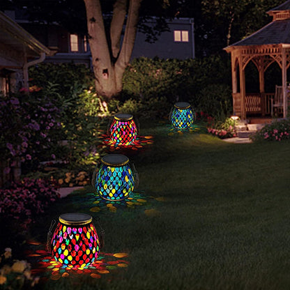 Vibrant Solar Glass Mosaic Cup Lamp - Colorful Landscape Lighting for Outdoor Ambiance 5