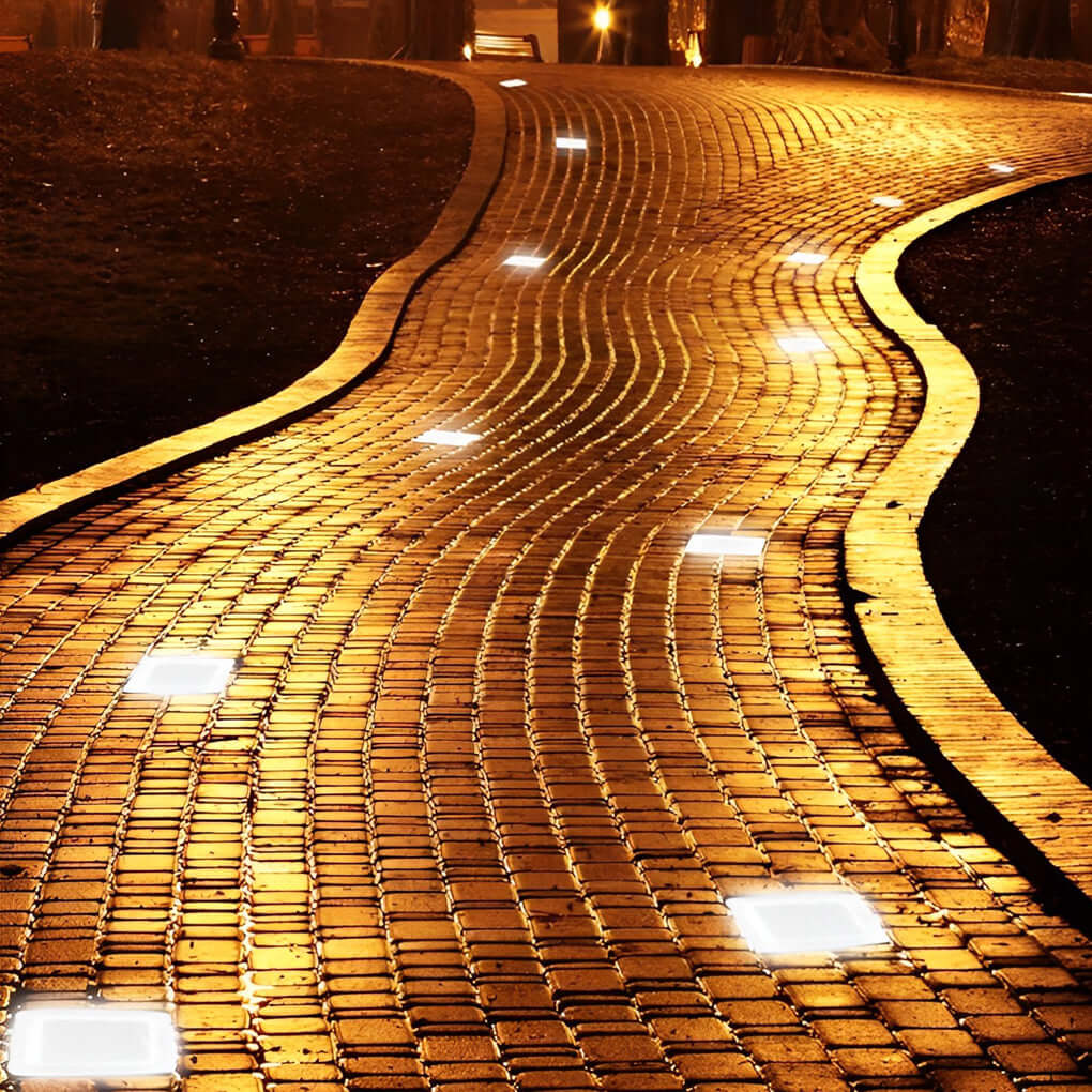 Crystal Glow Solar Step Light - Modern Outdoor Ice Cube Lights with Four Color Options for Elegant Ambiance 1